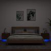 vidaXL Comodini a Parete con luci LED 2 pz Rovere Marrone