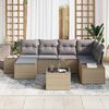 vidaXL Set Divano da Giardino 6 pcs Beige e Grigio Chiaro polyrattan