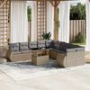vidaXL Set Divani da Giardino 11 pz con Cuscini Beige in Polyrattan