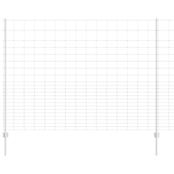 vidaXL Recinzione con Posto Argento 1,6 x 25 m Acciaio