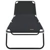 vidaXL Lettino prendisole pieghevole 2 pcs Nero 56 x 189 x 87cm
