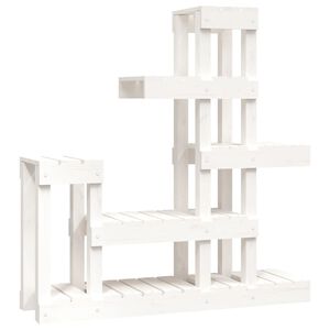 vidaXL Supporto per Piante Bianco 92x25x97cm Legno Massello di Pino
