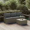 vidaXL Set Divani da Giardino 4 pz con Cuscini in Polyrattan Grigio