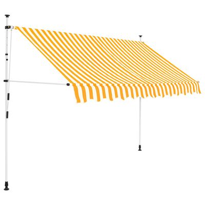 vidaXL Tenda da Sole Retrattile Manuale 300cm Strisce Arancione Bianco