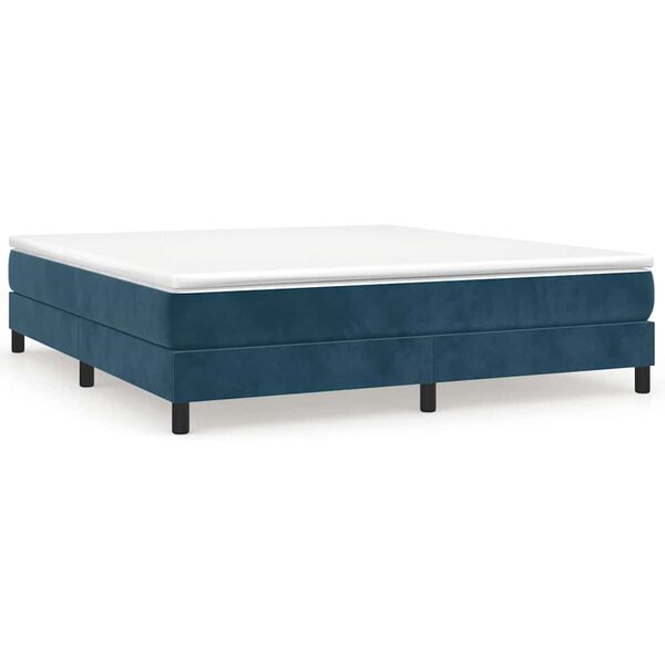 vidaXL Struttura Letto a Rete a Molle Blu Scuro 180x200 cm in Velluto