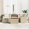 vidaXL Set Divano da Giardino con cuscino 7 pcs Beige Poly Rattan