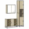 vidaXL Set Mobili da Bagno 3 pz Rovere Sonoma in Legno Multistrato