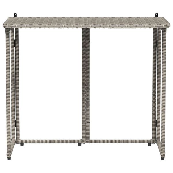 vidaXL Tavolo da Giardino Pieghevole Grigio 90x51x75 cm in Polyrattan