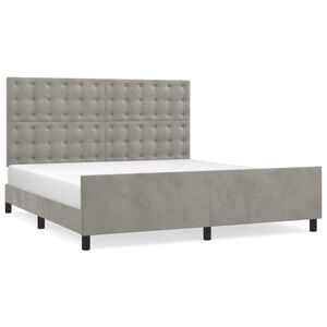 vidaXL Giroletto senza Materasso Grigio Chiaro 160x200 cm Velluto