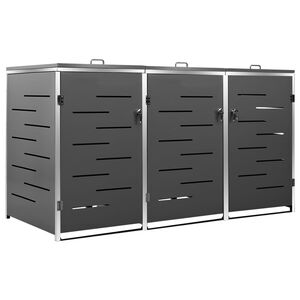 vidaXL Copribidone per Spazzatura Singolo 69x77,5x115cm Acciaio Inox