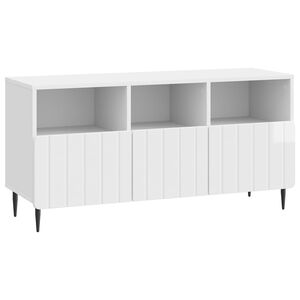 vidaXL Mobile TV Bianco Lucido 102 x 34,5 x 50 cm Legno ingegnerizzato