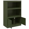 vidaXL Credenza Verde Oliva 67x39x107 cm in Acciaio