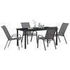 vidaXL Set da Pranzo per Giardino 5 pcs Grigio Textilene e acciaio
