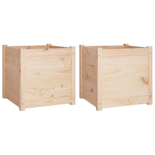 vidaXL Fioriere da Giardino 2 pz 50x50x50 cm in Legno Massello di Pino
