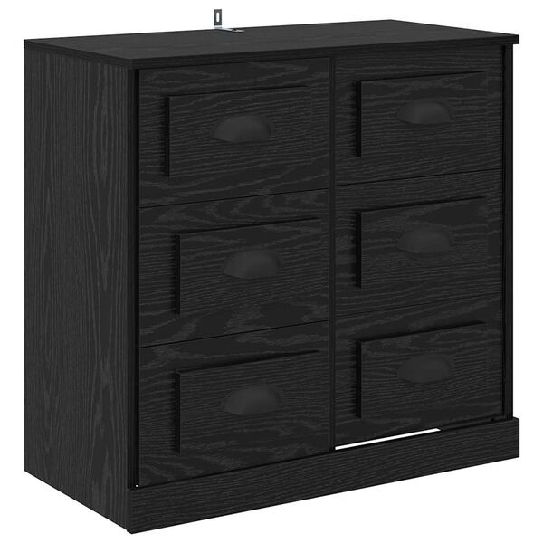 vidaXL Credenza Rovere Nero 70 x 35,5 x 67,5 cm Legno multistrato