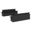 vidaXL Set Divani da Giardino 9 pz con Cuscini Nero in Polyrattan