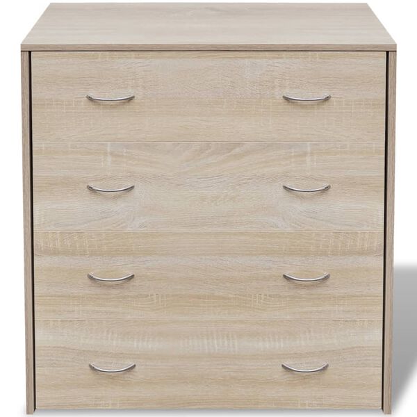 vidaXL Credenza con 4 Cassetti 60x30,5x71 cm Colore Rovere