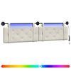 vidaXL Testiera sospesa Con luce LED Crema Velluto