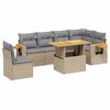vidaXL Set Divani da Giardino 7 pz con Cuscini Beige in Polyrattan