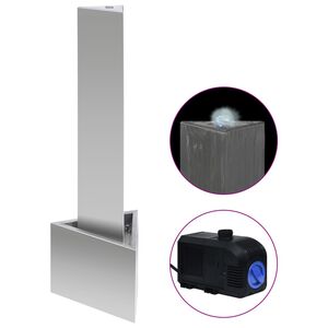 vidaXL Fontana da Giardino Argento 37,7x32,6x110 cm in Acciaio Inox