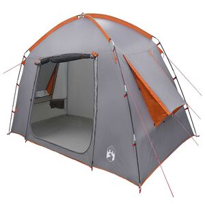 vidaXL Tenda Capanna Grigio e arancione 210 x 210 x 138 cm Poliestere