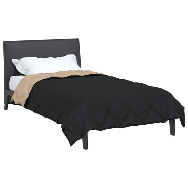 vidaXL Duvet Estivo Nero e Talpa 200 x 155 cm Microfibra