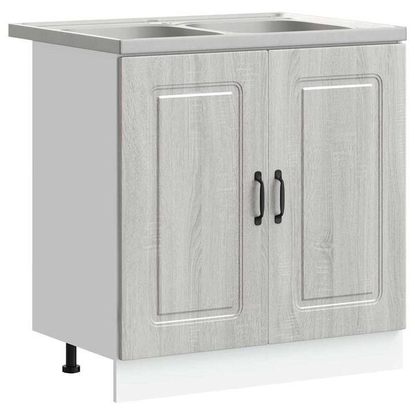 vidaXL Mobile da cucina Kalmar 2 pcs Grigio 80 x 46 x 81.5 cm