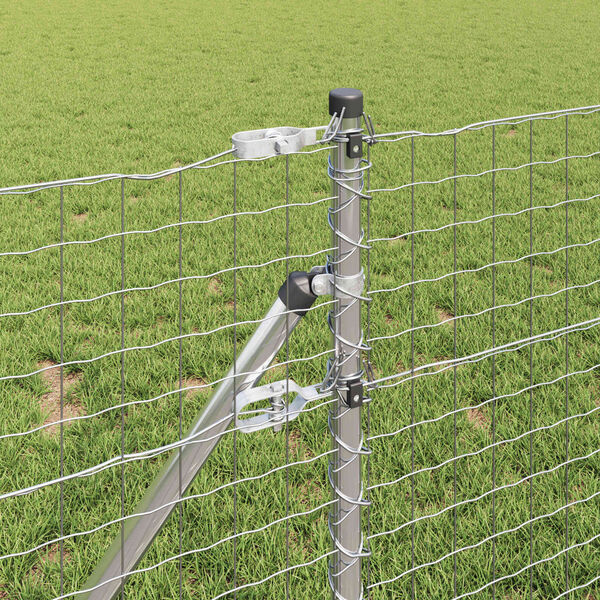 vidaXL Palo della recinzione 2 pcs Argento 100 cm