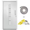 vidaXL Porta d'Ingresso in Alluminio e PVC Bianco 100x210 cm