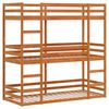 vidaXL Letto Castello Triplo Marrone Cera 75x190cm Legno Massello Pino
