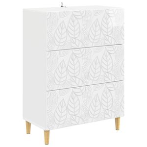 vidaXL Mobile con Cassetti Bianco Lucido 66 x 34,5 x 90 cm
