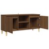 vidaXL Mobile TV Gambe in Legno Marrone Rovere 103,5x35x50 cm
