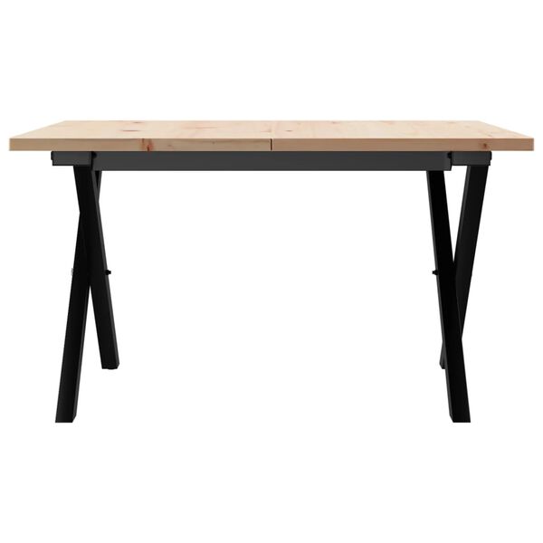 vidaXL Tavolino da Salotto Telaio a X 60x60x40 cm Legno Pino e Acciaio