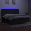 vidaXL Letto a Molle Materasso e LED Nero 200x200cm in Tessuto