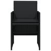 vidaXL Set da Pranzo da Giardino 5 pz Nero con Cuscini in Polyrattan