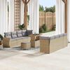 vidaXL Set Divano da Giardino 11 pcs Beige polyrattan