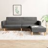 vidaXL Divano Letto 2 Posti con Poggiapiedi Grigio Scuro in Tessuto