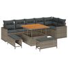 vidaXL Set Divano da Giardino 9 pcs Grigio polyrattan