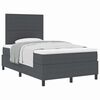vidaXL Letto a molle con testiera Grigio Scuro e Bianco 120 x 190 cm