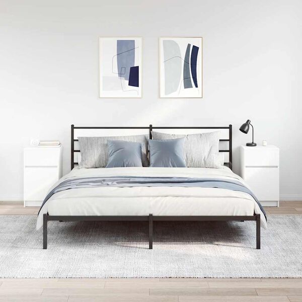 vidaXL Comodini 2 pz Bianchi 39x35x65 cm in Legno Multistrato