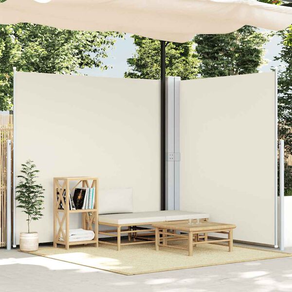vidaXL Tenda da Sole Due Lati Retrattile per Patio 170x600 cm Crema