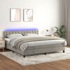 vidaXL Letto a Molle con Materasso e LED Grigio Chiaro 180x200 cm Velluto