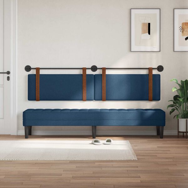vidaXL Testata appesa Montaggio a parete Blu 210 x 55 x 5 cm PU Antico