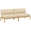 vidaXL Set di divani Beige 240 x 92 x 69 cm Legno di Acacia Massello