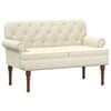 vidaXL Loveseat con bottoni imbottiti Crema 120 x 65 x 77 cm