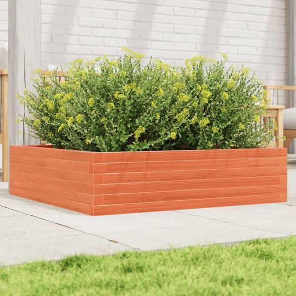 vidaXL Fioriera Giardino Marrone Cera 90x90x23 cm Legno Massello Pino
