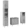 vidaXL Set Mobili da Bagno 3 pz Grigio Cemento in Legno Multistrato