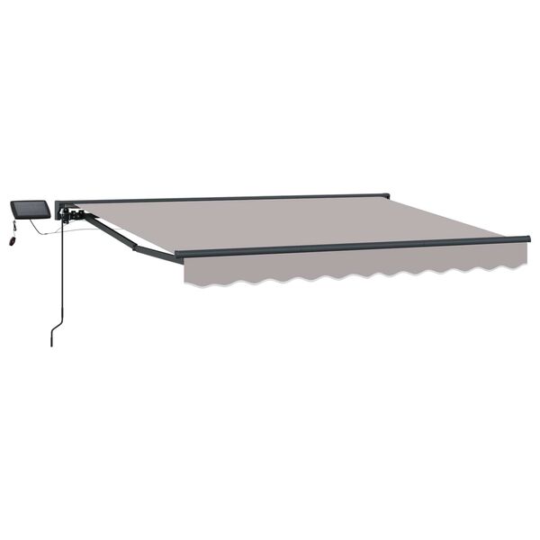 vidaXL Cornice per Tenda Manuale con LED Grigio chiaro 3 x 2,5 m