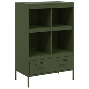 vidaXL Credenza Verde Oliva 68x39x101,5 cm in Acciaio