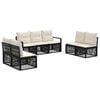 vidaXL Set Divano da Giardino 7 pz Nero polyrattan